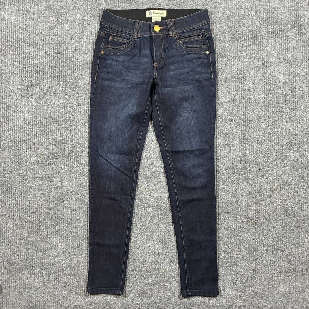 Democracy Ab Technology Womens‎ Skinny Jeans Size 2 Blue Denim Casual Low Rise